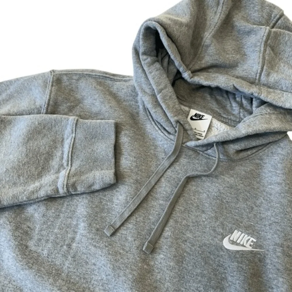 Nike Gray Solid Hoodie, L